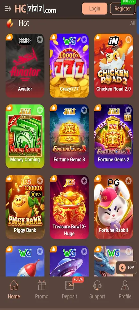 HC777 game interface